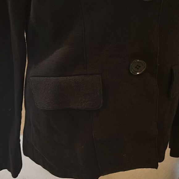 Marc Cain Womens Size N3 Button Up Knit Blazer Coat Black 100% Virgin Wool New - Picture 3 of 11